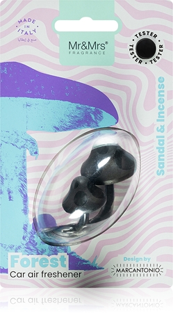 Mr & Mrs Fragrance Forest Sandal & Incense gaisa atsvaidzinātājs automašīnai (Black Mushroom)