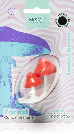 Mr & Mrs Fragrance Forest Sandal & Incense gaisa atsvaidzinātājs automašīnai (Red Mushroom)