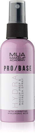 MUA Makeup Academy PRO/BASE Hydra Spray zum Fixieren des Make-Ups im Gesicht mit Hyaluronsäure