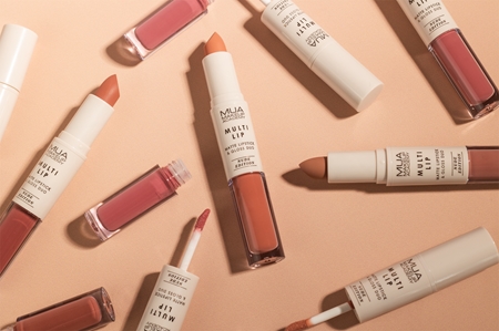 MUA Makeup Academy Multi Lip Nude Edition Long-Lasting Lipstick and Lip Gloss double