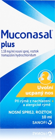 Muconasal Muconasal Plus 1,18 mg/ml nosní sprej, roztok na uvolnění ucpaného nosu při nachlazení i alergické rýmě