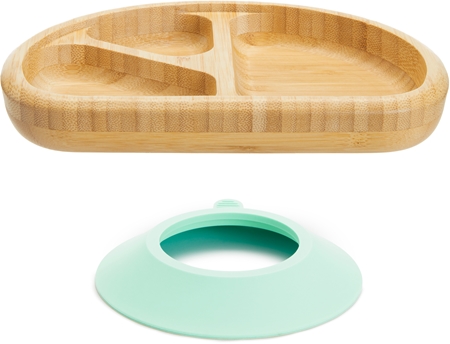 Munchkin Bambou Divided Suction Plate assiette à compartiments avec ventouse