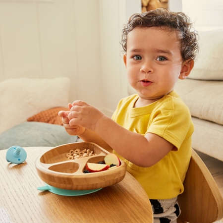 Munchkin Bambou Divided Suction Plate assiette à compartiments avec ventouse