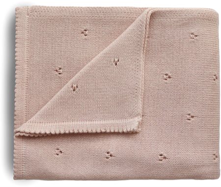 Mushie Knitted Pointelle Baby Blanket manta de punto para niños