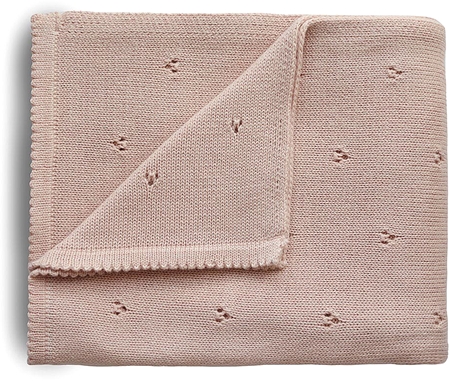 Mushie Knitted Pointelle Baby Blanket pled împletit pentru copii