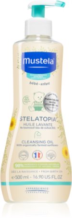 Mustela Bébé Stelatopia dětský olej do koupele i na tělo pro atopickou pokožku