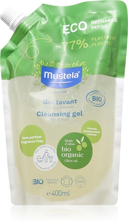 Mustela BIO żel do mycia ciała i włosów dla dzieci od urodzenia