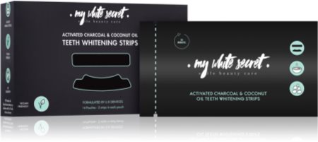 My White Secret Charcoal and Coconut Oil λευκαντικές ταινίες για  δόντια