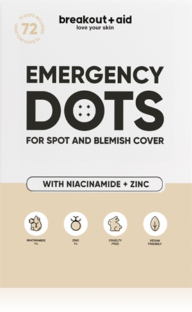 breakout + aid Emergency Dots For Spots and Blemishes lokalna nega proti aknam z niacinamidom in cinkom