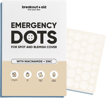 breakout + aid Emergency Dots For Spots and Blemishes lokalna nega proti aknam z niacinamidom in cinkom