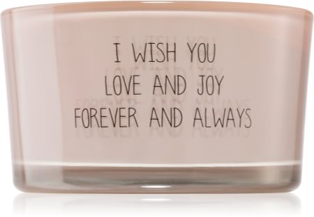 My Flame Candle With Crystal I Wish You Love And Joy Forever And Always bougie parfumée