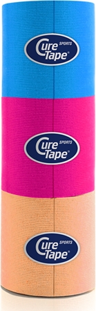 MyCureTape® Sports taśma do tapingu blaszane pudełko kolor Blue, Beige, Pink