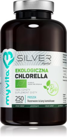 MyVita Silver Ekologiczna Chlorella proszek do sporządzania roztworu doustnego do detoksykacji organizmu i na wsparcie odporności