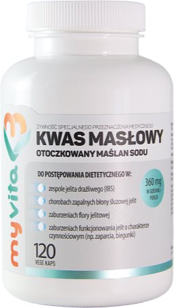 MyVita Kwas masłowy 360 mg suplement diety do normalizacji fizjologicznych funkcji ścian jelit