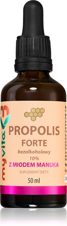 MyVita Propolis naturalny FORTE krople 10% bezalkoholowy z miodem manuka krople na wsparcie układu odpornościowego