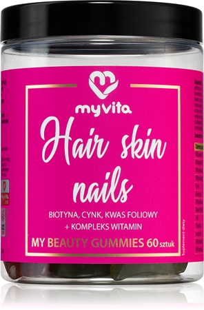 MyVita Naturalne Żelki Hair skin nails miękkie kapsułki do żucia piękne włosy, skóra i paznokcie