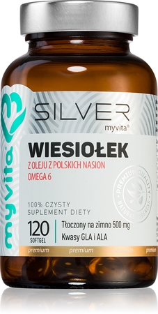 MyVita Silver Olej z wiesiołka 500mg kapsułki miękkie do utrzymania prawidłowego poziomu cholesterolu