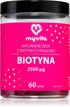 MyVita Naturalne Żelki Biotyna miękkie kapsułki do żucia na piękne włosy, skórę i paznokcie