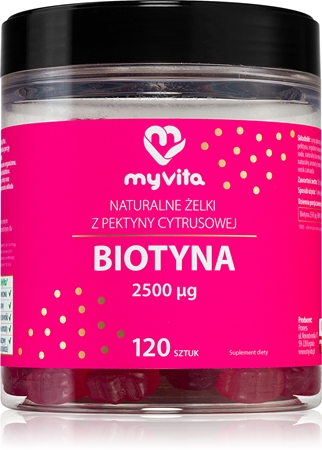 MyVita Naturalne Żelki Biotyna miękkie kapsułki do żucia na piękne włosy, skórę i paznokcie