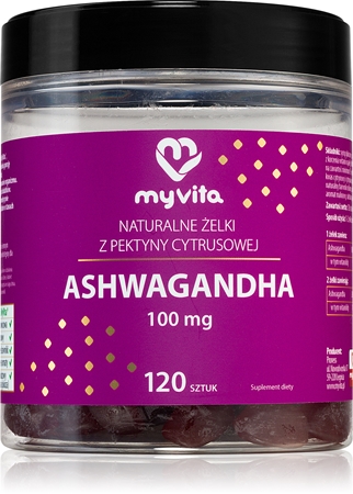 MyVita Naturalne Żelki Ashwagandha miękkie kapsułki do żucia do wsparcia układu krwionośnego i funkcji poznawczych