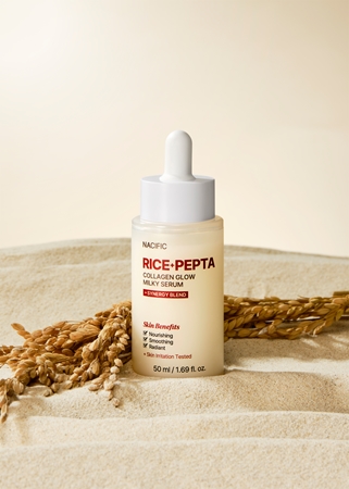 Nacific Rice + Pepta Collagen Glow Milky Serum sérum illuminateur visage pour un effet naturel