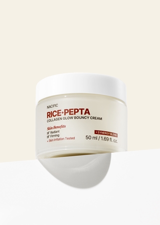 Nacific Rice + Pepta Collagen Glow Bouncy Cream crème visage illuminatrice pour un effet naturel