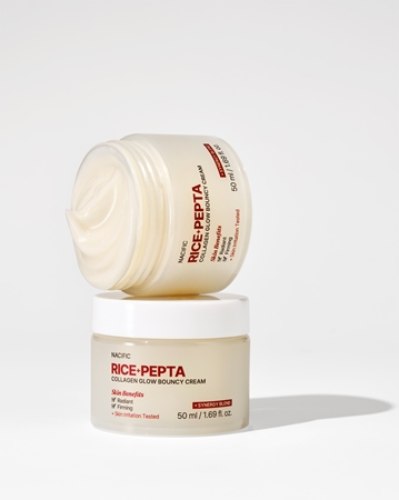 Nacific Rice + Pepta Collagen Glow Bouncy Cream crème visage illuminatrice pour un effet naturel