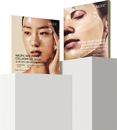 Nacific Rice + Pepta Collagen Gel Mask Mitrinoša auduma sejas maska ar izgaismojošu un nogludinošu efektu
