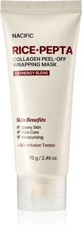 Nacific Rice + Pepta Collagen Peel-off Wrapping Mask masque visage hydratant pour un teint unifié