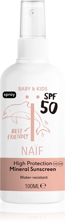 Naif Baby & Kids Mineral Sunscreen SPF 50 sprej na opalování pro děti od narození