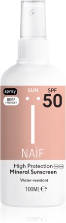 Naif Sun Mineral Sunscreen 50 SPF Beskyttende solcreme på spray SPF 50