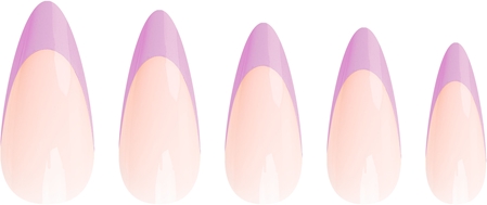 Nail HQ Almond Purple French umělé nehty s lepidlem