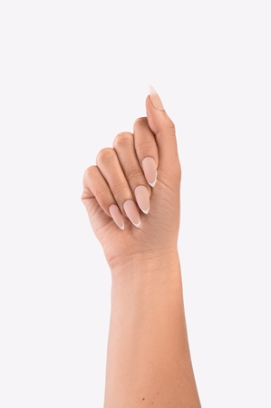 Nail HQ Almond Matte French umělé nehty s lepidlem