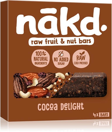 nākd. Cocoa Delight ovocná tyčinka s kakaem