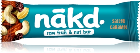 nākd. Salted Caramel ovocná tyčinka s ořechy