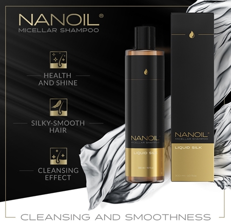 Nanoil Liquid Silk micelární šampon pro lesk a hebkost vlasů