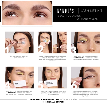 Nanolash Lash Lift Kit ensemble de rehaussement et de lamination pour cils