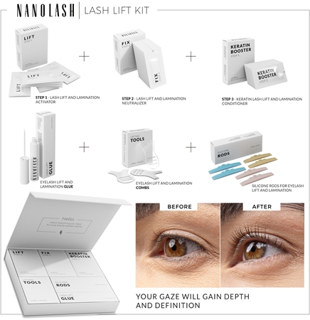 Nanolash Lash Lift Kit ensemble de rehaussement et de lamination pour cils