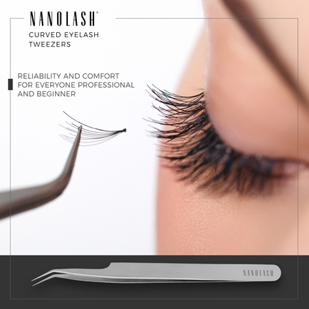 Nanolash Eyelash Tweezers Curved pomůcka pro aplikaci umělých řas