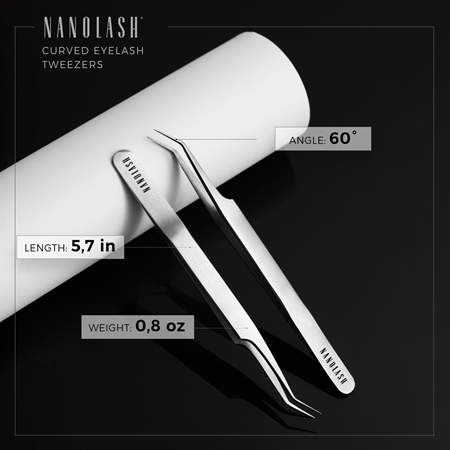 Nanolash Eyelash Tweezers Curved pomůcka pro aplikaci umělých řas