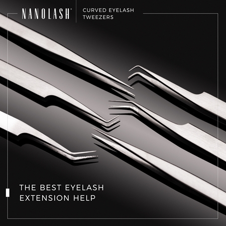 Nanolash Eyelash Tweezers Curved pomůcka pro aplikaci umělých řas