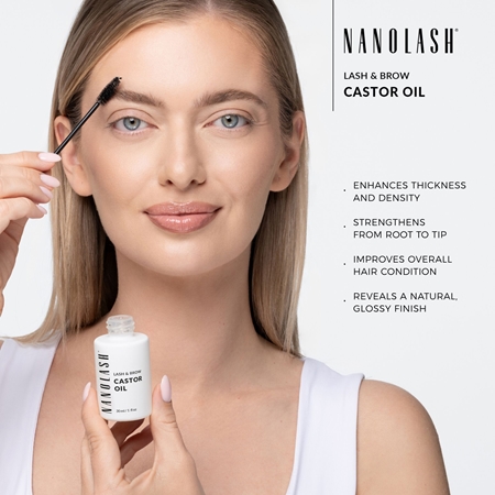 Nanolash Lash & Brow Castor Oil Kaltgepresstes Rizinusöl für Wimpern und Augenbrauen