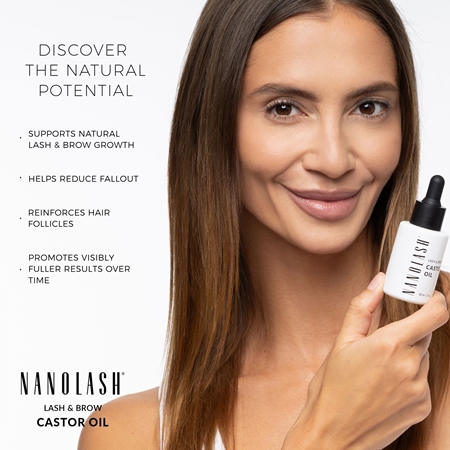 Nanolash Lash & Brow Castor Oil Kaltgepresstes Rizinusöl für Wimpern und Augenbrauen