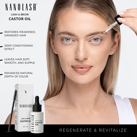 Nanolash Lash & Brow Castor Oil Kaltgepresstes Rizinusöl für Wimpern und Augenbrauen