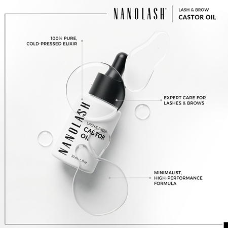 Nanolash Lash & Brow Castor Oil Kaltgepresstes Rizinusöl für Wimpern und Augenbrauen