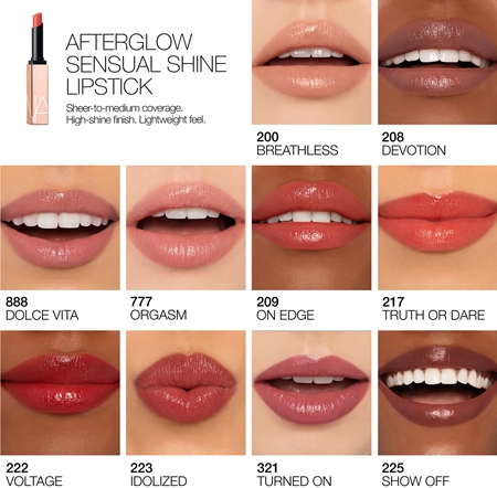 NARS AFTERGLOW SENSUAL SHINE LIPSTICK hydratační rtěnka