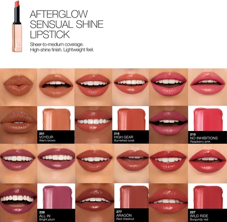 NARS AFTERGLOW SENSUAL SHINE LIPSTICK hydratační rtěnka