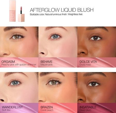 NARS AFTERGLOW LIQUID BLUSH tekutá tvářenka pro zářivý vzhled pleti