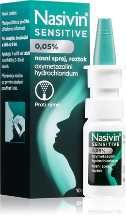 Nasivin Nasivin Sensitive 0,5 mg/ml nosní sprej, roztok při akutní rýmě, alergické a vazomotorické rýmě