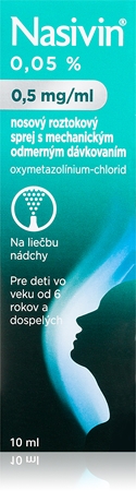Nasivin Nasivin 0,05% nosný sprej na liečbu nádchy a ochorení nosových dutín